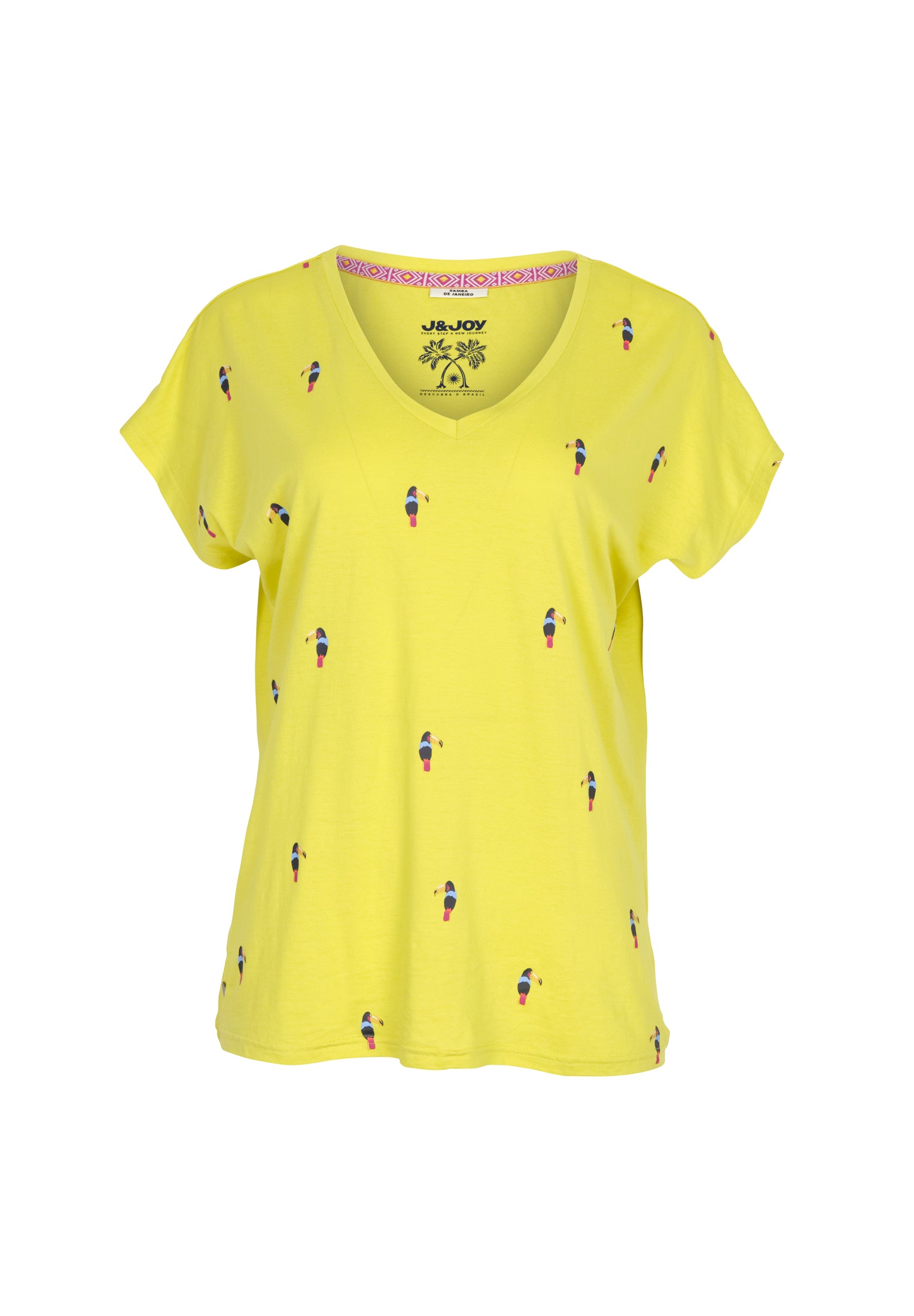 T-Shirt Femme 03 Selva Green Sheen Toucan Embroidery | J&JOY.