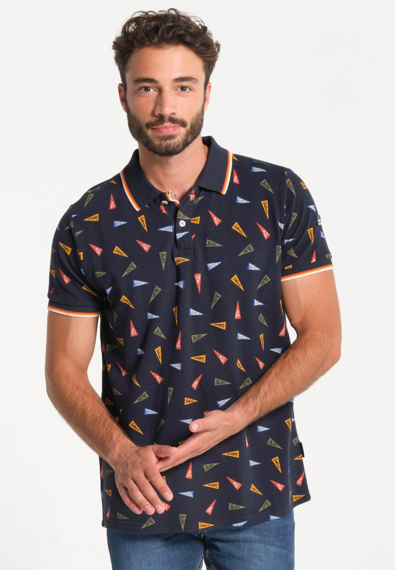 Polo homme avec imprimé drapeaux Yosemite