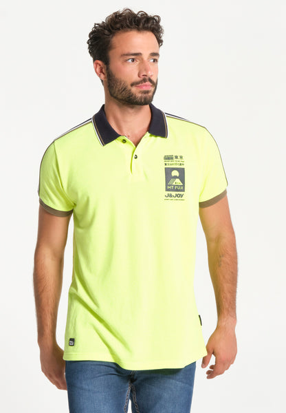 Flashy yellow men s polo shirt with logo J JOY