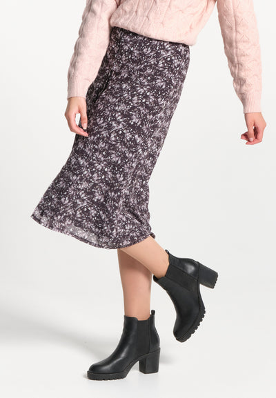 Light women's skirt with floral print