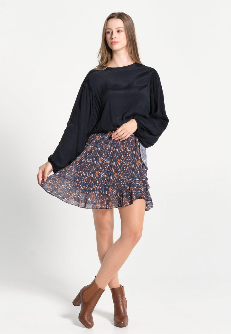 Jupe femme courte avec imprimé artistique