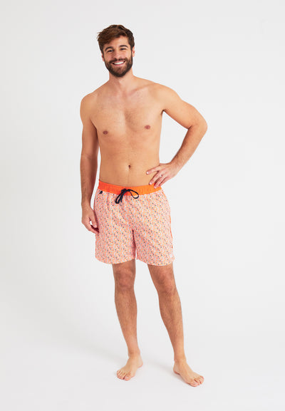 Men's diamond print swim shorts