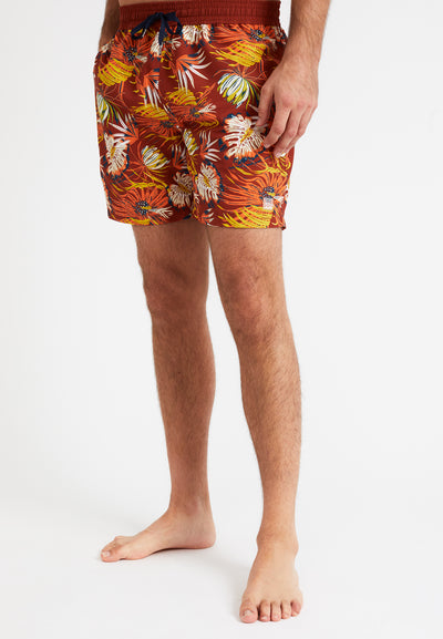 Men's vegetal print swim shorts