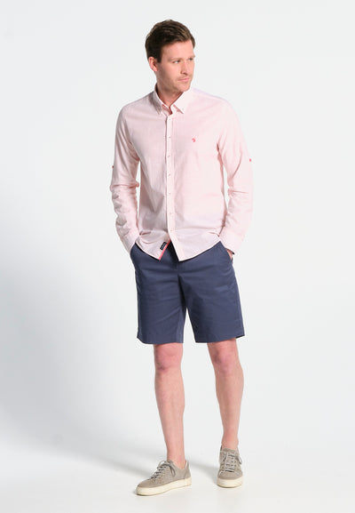 Men's white and coral shirt