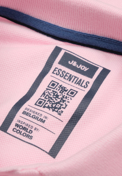 Essentials men's pale pink straight cut cotton polo shirt