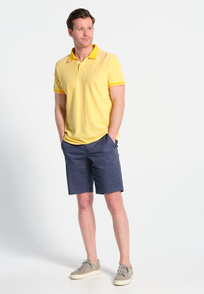 Men's yellow double-thread polo shirt