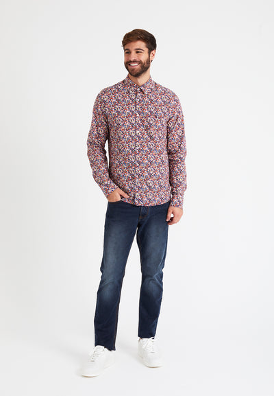 Men's shirt, micro-floral print