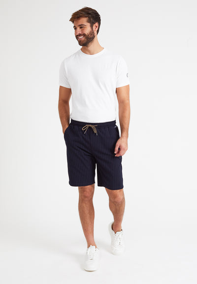 Men's navy blue lined chino shorts