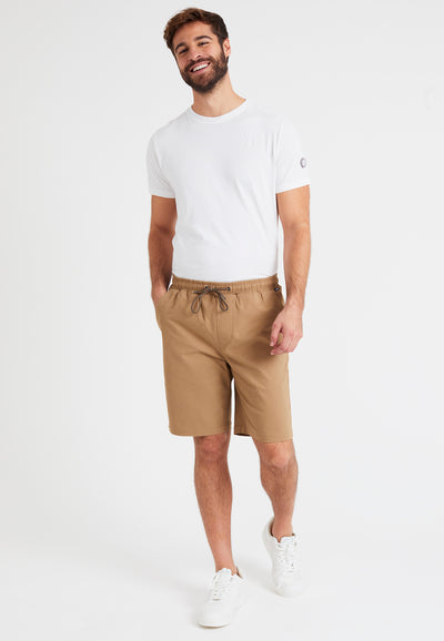 Men's beige lined chino shorts