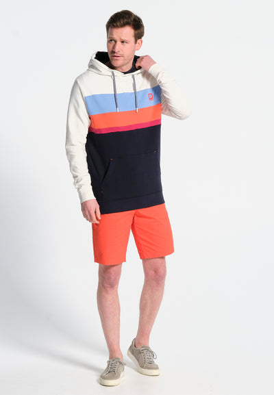 Men's hoodie, pull-on, multicolored, kangaroo pocket
