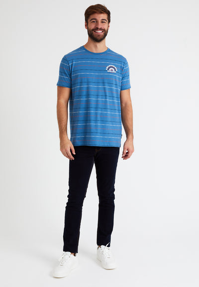 T-Shirt homme bleue à rayures