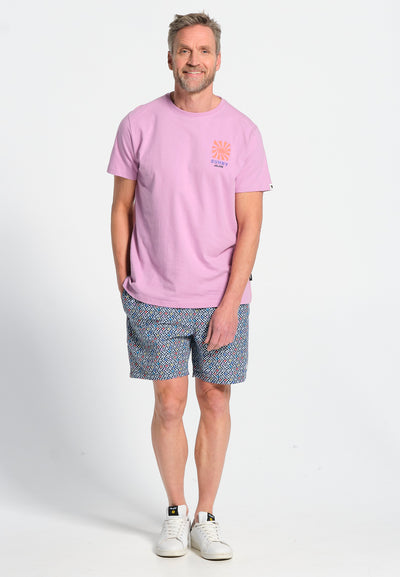 Men's lilac T-Shirt with back pattern